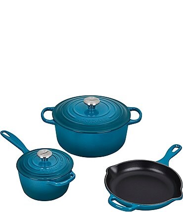 Image of Le Creuset Signature Cast-Iron 5-Piece Cookware Set with Stainless Steel Knob