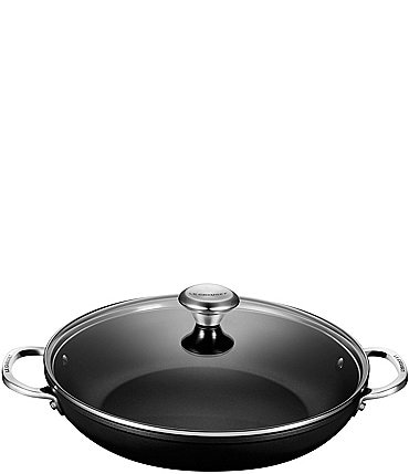 Image of Le Creuset Toughened Nonstick Pro 4-qt. Shallow Braiser with Glass Lid
