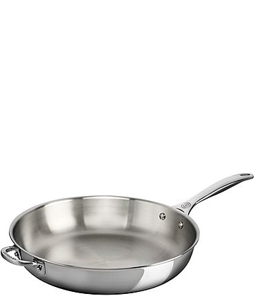 Image of Le Creuset Tri-Ply Stainless Steel 12.5" Deep Fry Pan with Helper Handle