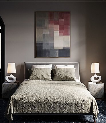 Image of LEMIEUX ET CIE Dax Geometric Stitching Quilt Mini Set