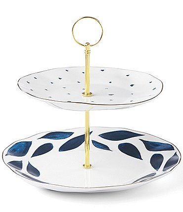 Image of Lenox Blue Bay 2 Tier Dessert Server