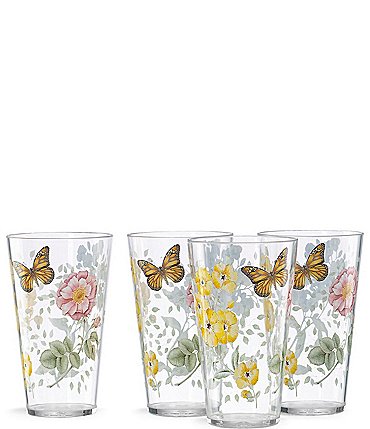 Image of Lenox Butterfly Meadow Acrylic 4-Piece Highball Glass Set