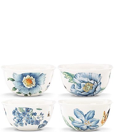 Image of Lenox Butterfly Meadow Blue 4-Piece Dessert Bowl Set