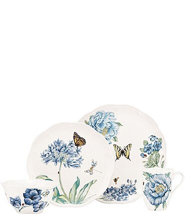 Image of Lenox Butterfly Meadow Blue 4-Piece Dinnerware Set