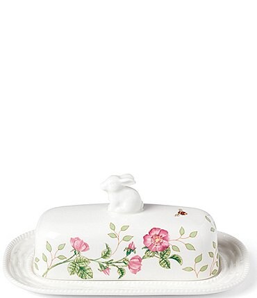 Image of Lenox Butterfly Meadow Bunny Butter Covered Dish