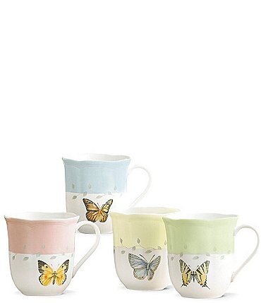 Image of Lenox Butterfly Meadow 4-Piece Porcelain Mug Set