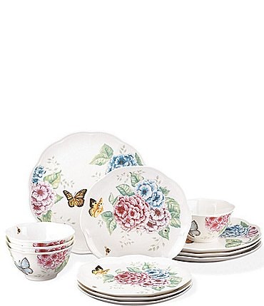 Image of Lenox Butterfly Meadow Hydrangea 12-Piece Dinnerware Set