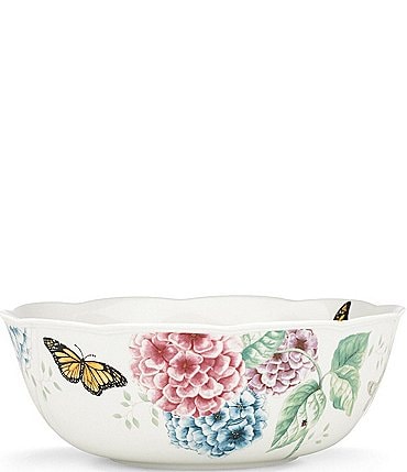 Image of Lenox Butterfly Meadow Hydrangea Dinnerware Serving Bowl, 72 oz