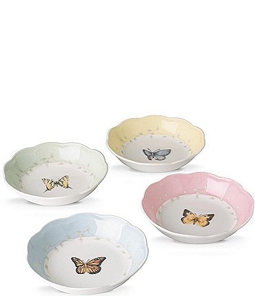 Image of Lenox Butterfly Meadow Porcelain Fruit Bowls, Set of 4