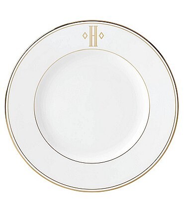 Image of Lenox Federal Gold Block-Monogrammed Dinner Plate