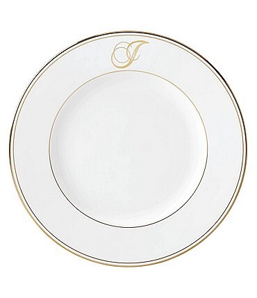 Image of Lenox Federal Gold Script-Monogrammed Dinner Plate