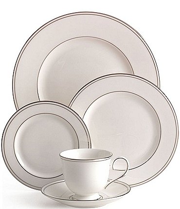 Image of Lenox Federal Neoclassical Platinum Bone China 5-Piece Place Setting