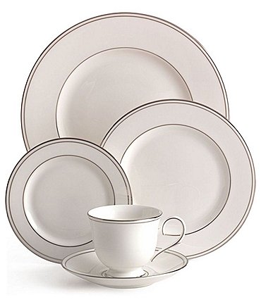 Image of Lenox Federal Neoclassical Platinum Bone China 5-Piece Place Setting