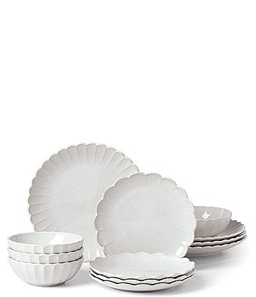 Image of Lenox French Perle Scallop 12-Piece Dinnerware Set