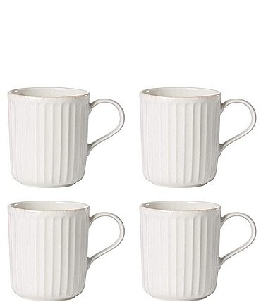 Image of Lenox French Perle Scallop Mugs, Set of 4
