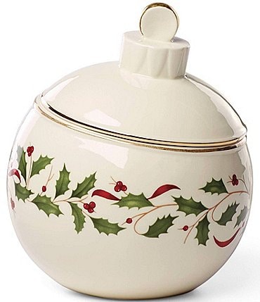 Image of Lenox Holiday Ornament Figural Candy Jar