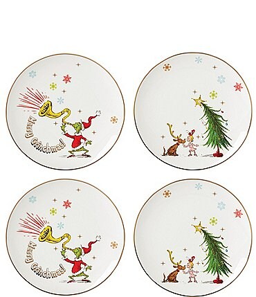 Image of Lenox Merry Grinchmas Accent Plates, Set of 4