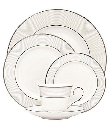 Image of Lenox Opal Innocence Stripe  5-piece Place Setting