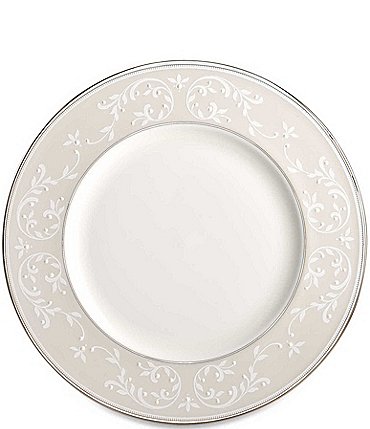 Image of Lenox Opal Innocence Vine & Pearl Platinum Opalescent Bone China Accent Salad Plate