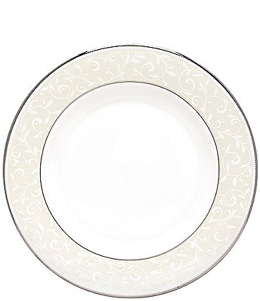 Image of Lenox Opal Innocence Vine & Pearl Platinum Opalescent Bone China Salad Plate