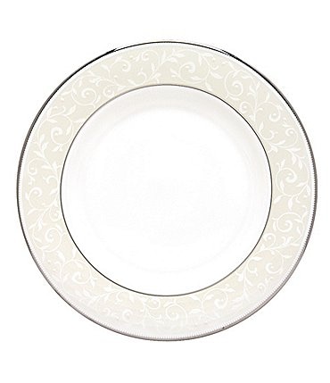 Image of Lenox Opal Innocence Vine & Pearl Platinum Opalescent Bone China Salad Plate