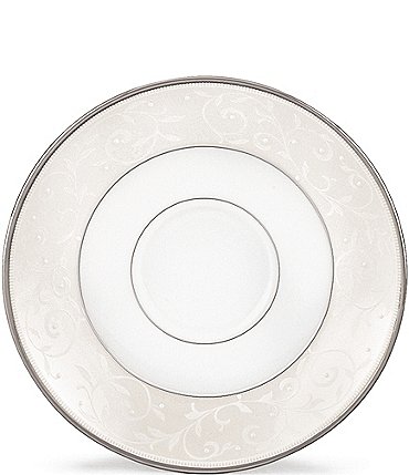 Image of Lenox Opal Innocence Vine & Pearl Platinum Opalescent Bone China Saucer