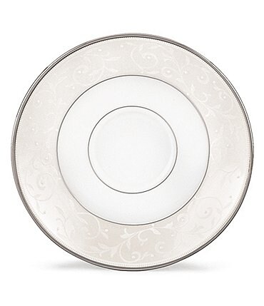 Image of Lenox Opal Innocence Vine & Pearl Platinum Opalescent Bone China Saucer