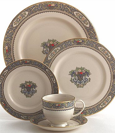 Image of Lenox Presidential Collection Autumn Floral Fruit Basket 5-Piece Place Setting