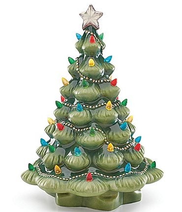 Image of Lenox Treasured Tradition Green Lit Tree Figurine