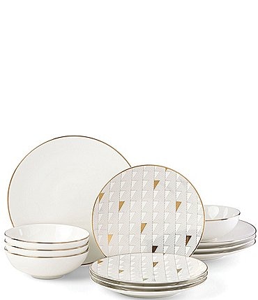 Image of Lenox Trianna White 12-Piece Dinnerware Set