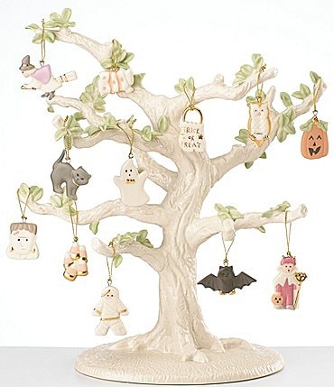 Image of Lenox Trick Or Treat 12 Piece Ornament and Tree Set
