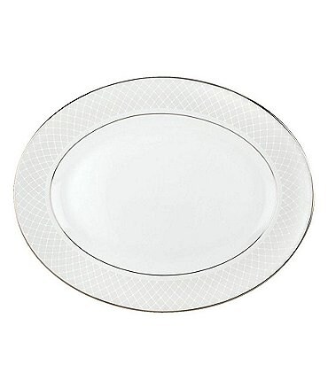 Image of Lenox Venetian Lace Platinum Bone China Oval Platter