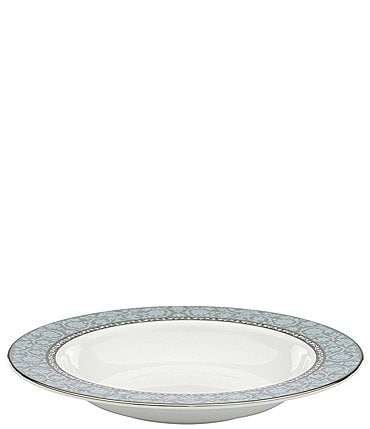 Image of Lenox Westmore Floral Platinum Bone China Rimmed Soup Bowl