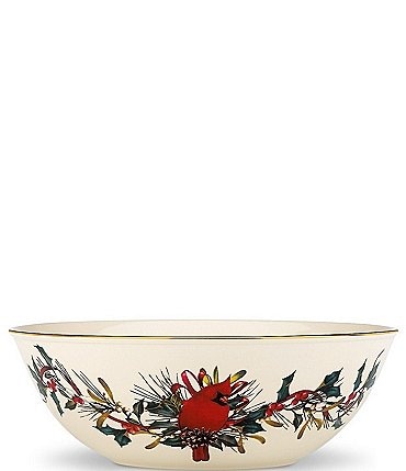 Image of Lenox Winter Greetings 24K Gold Trimmed Serving Bowl