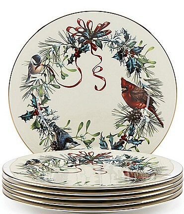 Image of Lenox Winter Greetings Collection Dinner Plates, Set of 6