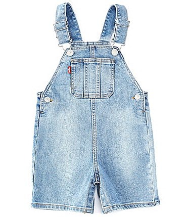 Image of Levi's® Baby Boys 3-24 Months Straight-Fit Denim Shortall