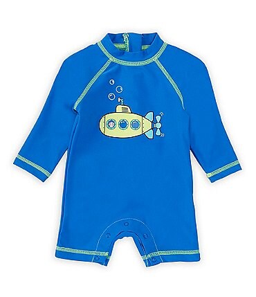 Image of Little Me Baby Boys 6-24 Months Raglan-Sleeve Submarine Rashguard Swim Suit
