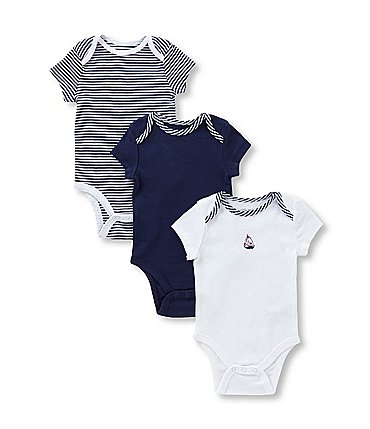 Image of Little Me Baby Boys Newborn-9 Months Sailboat 3-Pack Bodysuits