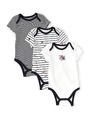 Image of Little Me Baby Boys Newborn-9 Months Short-Sleeve Sports Star Bodysuit Three-Pack