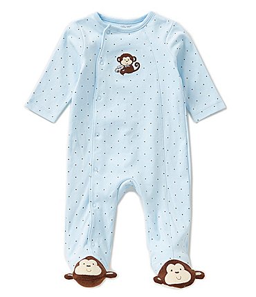 Image of Little Me Baby Boys Preemie-12 Months Monkey Star Footed Coverall