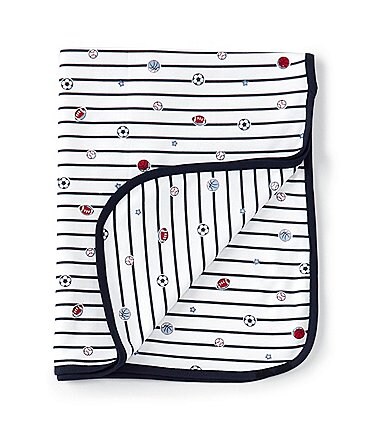 Image of Little Me Baby Boys Striped/Sports Print Blanket