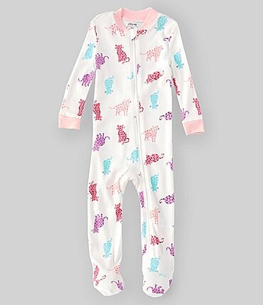 Image of Little Me Baby Girls 12-24 Months Long-Sleeve Kitten-Printed Footed Coverall