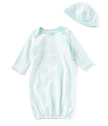 Image of Little Me Baby Girls Newborn-3 Months Damask-Print Gown