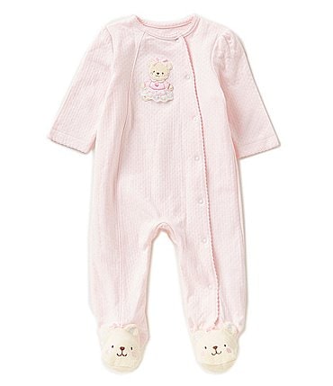 Image of Little Me Baby Girls Preemie-12 Months Sweet Bear Footie Coverall