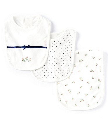 Image of Little Me Baby Girls Rosebud Bib & Burp Set