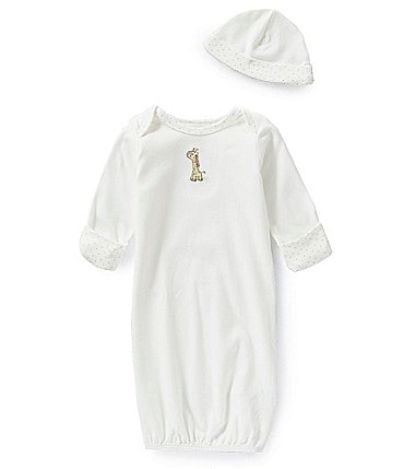 Image of Little Me Giraffe Sleeper Gown and Hat