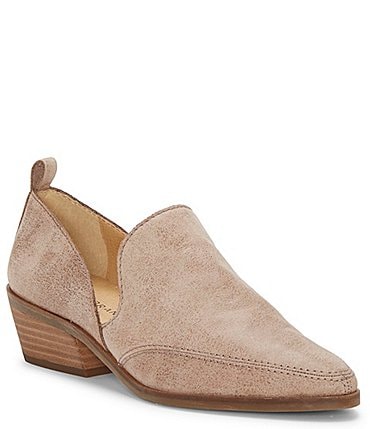 Image of Lucky Brand Mahzan Leather Side Slit Pointed Toe Loafers