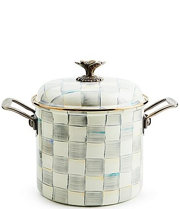Image of MacKenzie-Childs Check Enamel Stockpot, 7 Qt.