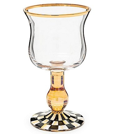 Image of MacKenzie-Childs Check Novelty Wine Glass