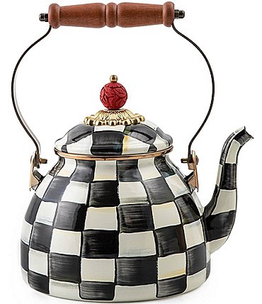 Image of MacKenzie-Childs Courtly Check® Enamel 2-Quart Tea Kettle